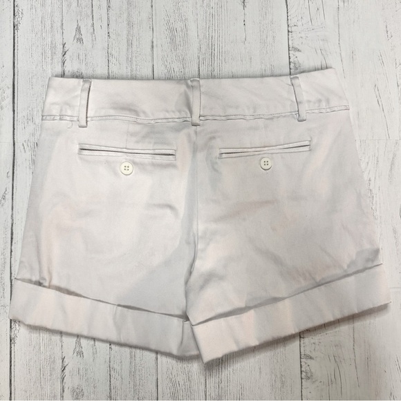 New York & Company White Bermuda Shorts Tailored Cotton Blend - Picture 2 of 6